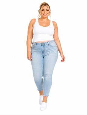 Madewell 22W High Rise Skinny Crop Jeans Light Wash Buttery Soft Stretch